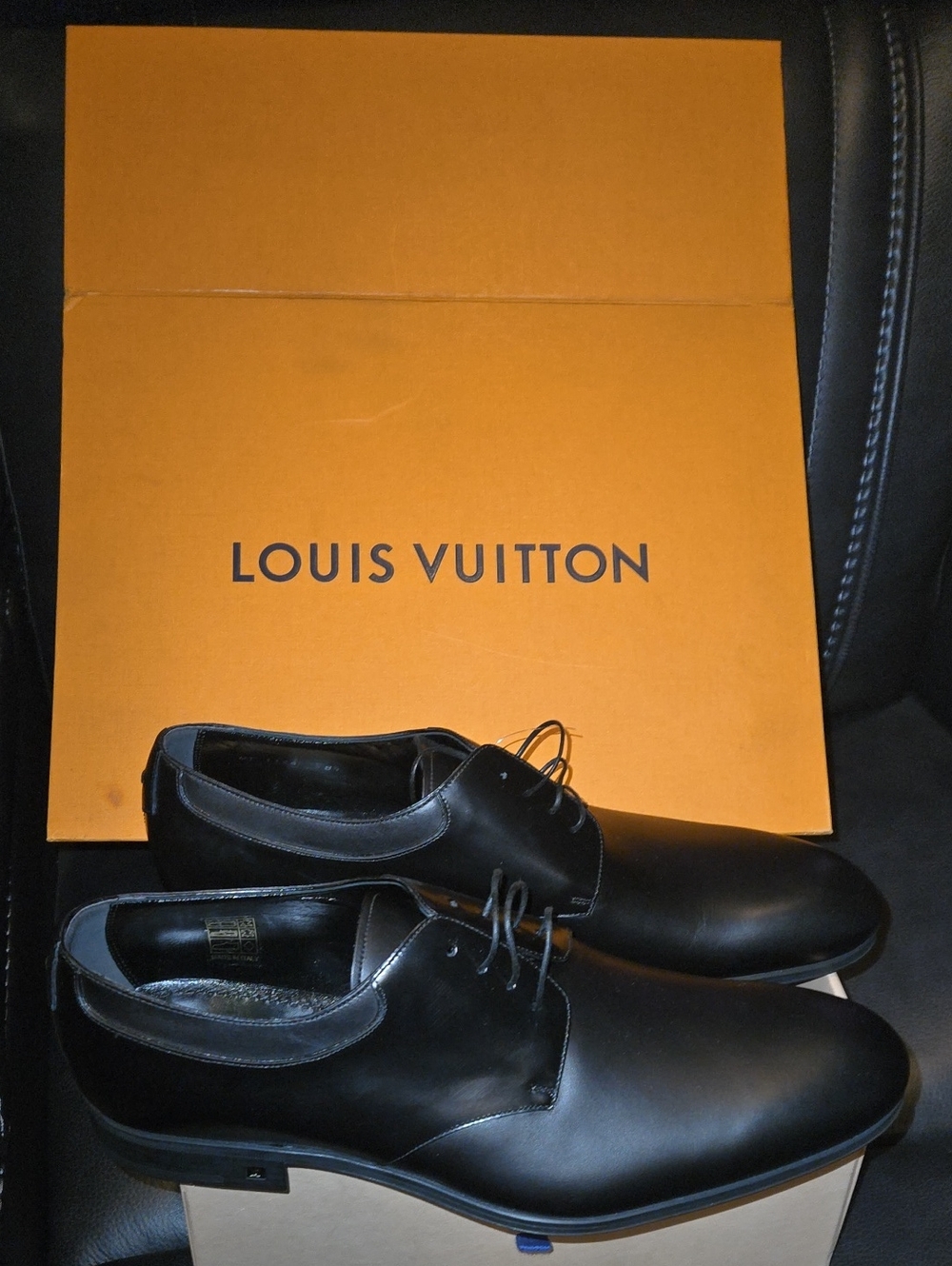 Louis Vuitton Mens Black Leather Shoes